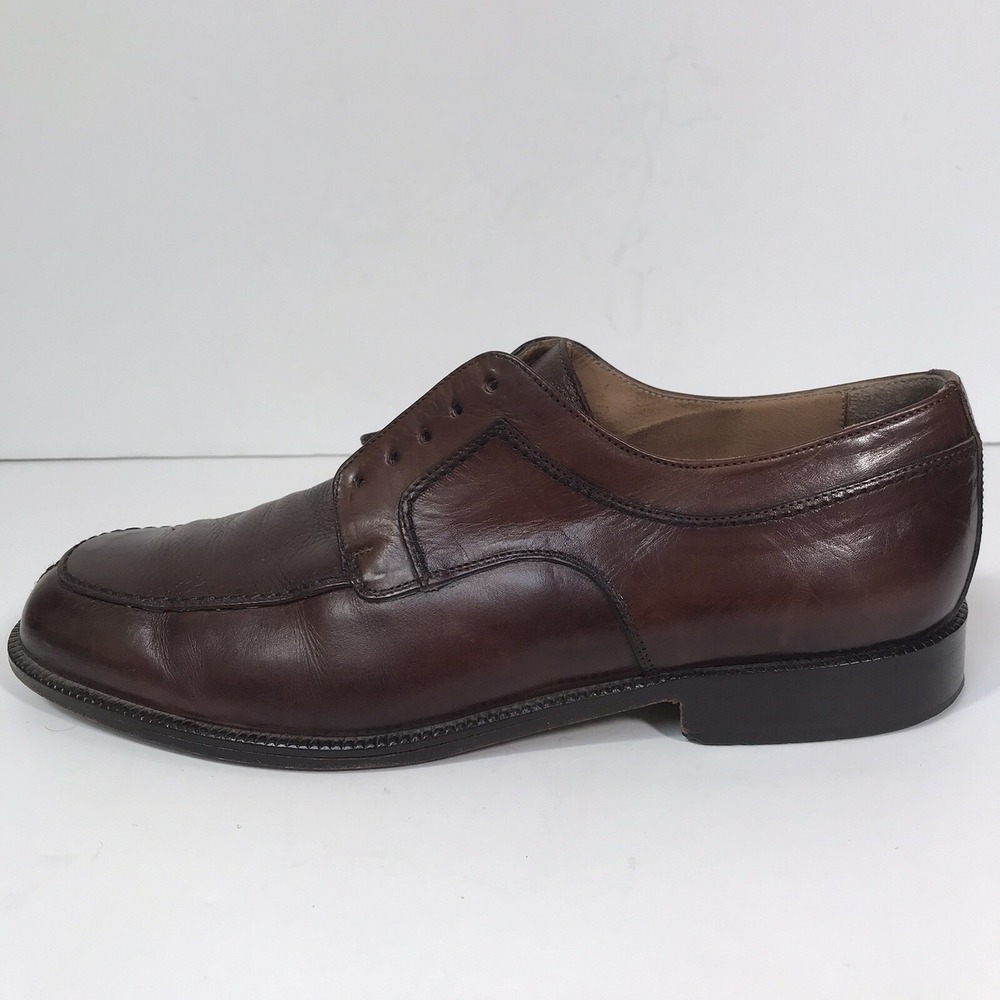 Bostonian Florentine Dress Shoes Men 8.5 M Brown Leather Apron Toe Made in Italy